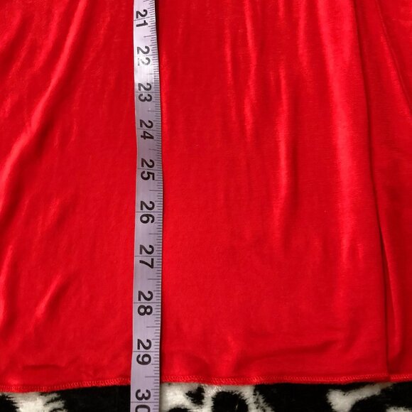 PAPA VANCOUVER Red v-neck short-sleeve top ~ Stretchy LARGE XL 1X shirt - Picture 6 of 15